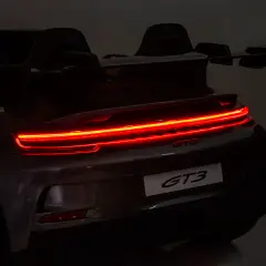 Auto Elettrica per Bambini Porsche 911 GT3 Grigio Argento con Sedili in Pelle e 2 Motori da 35W - auto