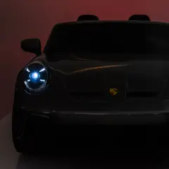 Auto Elettrica per Bambini Porsche 911 GT3 Grigio Argento con Sedili in Pelle e 2 Motori da 35W - auto