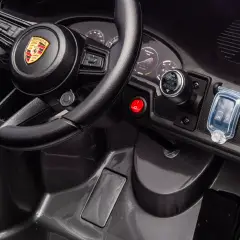 Auto Elettrica per Bambini Porsche 911 GT3 Grigio Argento con Sedili in Pelle e 2 Motori da 35W - auto