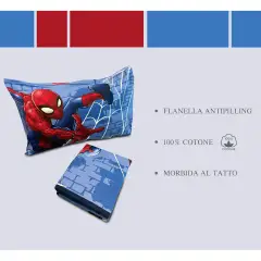 Set Lenzuolo Letto Singolo Spiderman in Flanella - regalo e gadget valigeria