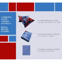Set Lenzuolo Letto Singolo Spiderman in Flanella - regalo e gadget valigeria