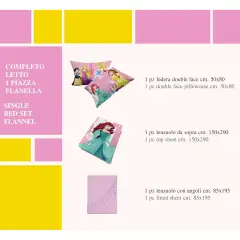 Set Lenzuolo Letto Singolo Princess in Flanella - regalo e gadget valigeria