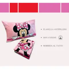 Set Lenzuolo Letto Singolo Minnie in Flanella - regalo e gadget valigeria