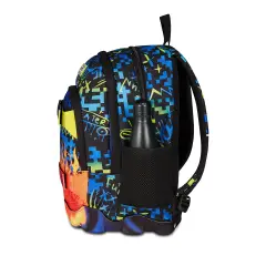 Scribbled Flame Dual School Backpack - school backpacks