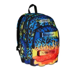 Scribbled Flame Dual School Backpack - school backpacks