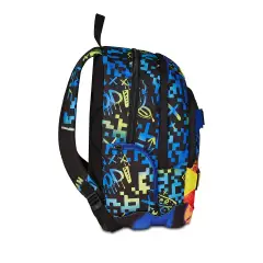 Scribbled Flame Dual School Backpack - school backpacks