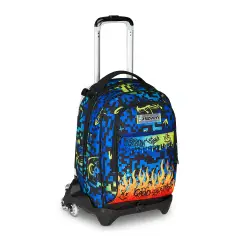 Scribbled Flame Backpack School Trolley Jack -3wd+ - trolley backpacks