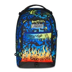 Scribbled Flame Backpack School Trolley Jack -3wd+ - trolley backpacks
