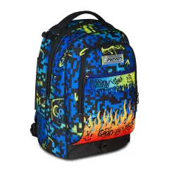 Scribbled Flame Backpack School Trolley Jack -3wd+ - trolley backpacks