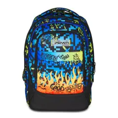 Scribbled Flame Zaino Scuola Trolley Tyre - zaini trolley