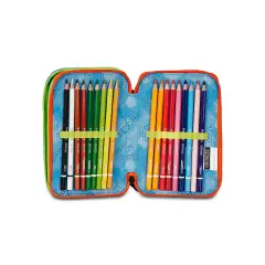 Scribbled Flame Astuccio Scuola 3 Zip - astucci colori