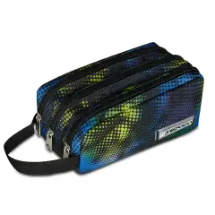 Freethink Boy Portapenne Bustina Scuola 3 Zip Acid Green - bauletti tombolini bustine