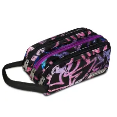 Freethink Girl Bustina Scuola 3 Zip English Lavander - bauletti tombolini bustine