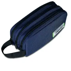 Freethink Unisex Bustina Scuola 3 Zip Blue Deep - bauletti tombolini bustine