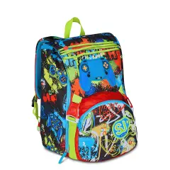 Sj Gang Game-led Boy Zaino Scuola Sdoppiabile Big - zaini scuola