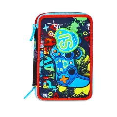 Sj Gang Game-led Boy Astuccio Scuola 3 Zip - astucci colori