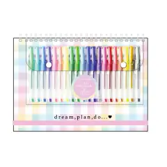 Tri-coastal Design Sketchbook con 25 Penne Gel 28x21 Cm Dream Plan Do - cancelleria