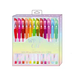 Tri-coastal Design Set di 12 Penne Gel Glitter Neon Write On! - cancelleria