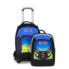 Nuanced Trolley School Backpack Jack -3wd+ Detach Reflex Blue - trolley backpacks