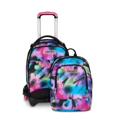 Write Down School Trolley Backpack Jack -3wd+ Detach Fluo Fuxia - trolley backpacks