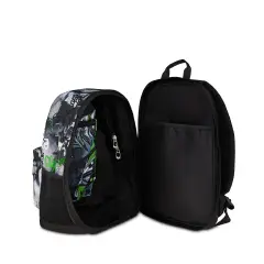Gray Shadow Reversible Backpack School Grs with Earphones Wireless Fluo Green - school backpacks