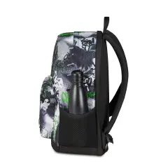 Gray Shadow Reversible Backpack School Grs with Earphones Wireless Fluo Green - school backpacks