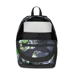 Gray Shadow Reversible Backpack School Grs with Earphones Wireless Fluo Green - school backpacks