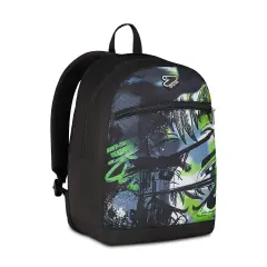 Gray Shadow Reversible Backpack School Grs with Earphones Wireless Fluo Green - school backpacks