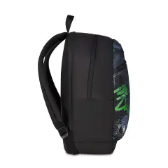 Gray Shadow Reversible Backpack School Grs with Earphones Wireless Fluo Green - school backpacks