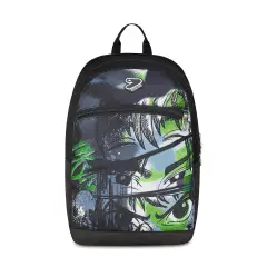 Gray Shadow Reversible Backpack School Grs with Earphones Wireless Fluo Green - school backpacks