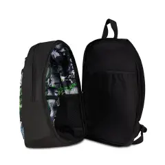 Gray Shadow Reversible Backpack School Grs with Earphones Wireless Fluo Green - school backpacks