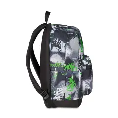 Gray Shadow Reversible Backpack School Grs with Earphones Wireless Fluo Green - school backpacks
