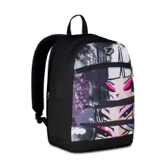 Gray Shadowzaino School Reversible Backpack Grs with Earphones Wireless Fluo Fuxia - school backpacks