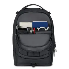 Linea Led Trolley Backpack School Plug Grs Jet Black - trolley backpacks