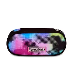 Write Down Bustina Portapenne Scuola Round Plus Fluo Fuxia - bauletti tombolini bustine