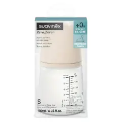 Zero Zero Baby Bottle with Anti-Colic Silicone Teat Slow Flow (S) 180 ml Light - baby bottles and accessories