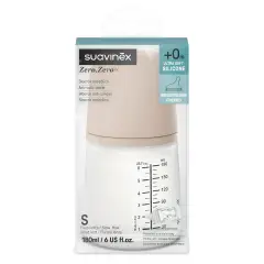 Zero Zero Baby Bottle with Anti-Colic Silicone Teat Slow Flow (S) 180 ml Medium - baby bottles and accessories