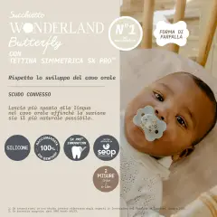 Wonder Butterfly Succhietto In Silicone 6/18m Liberty Neutro - ciucci