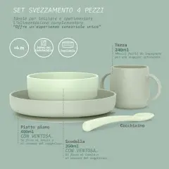 Colour Essence Set Svezzamento In Silicone Verde - pappa
