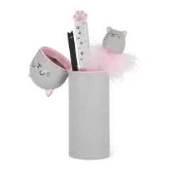 egami - Kawaii Astuccio Scuola 2 in 1 in Morbido Silicone Tema Kitty - regalo e gadget valigeria