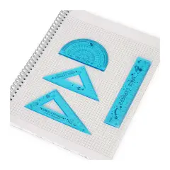 Set Righello da 15 cm, Squadra 60° da 10 cm, Goniometro 180°- Spazio - regalo e gadget valigeria