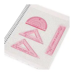 Set Righello da 15 cm, Squadra 60° da 10 cm, Goniometro 180°- Unicorn - regalo e gadget valigeria