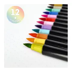 Legami - Set di 12 Pennarelli con Punta Pennello, BRUSH MARKERS - regalo e gadget valigeria