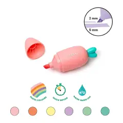 Set di 6 Mini Evidenziatori, Carrate Team, Evidenziatori a Forma di Carota - regalo e gadget valigeria