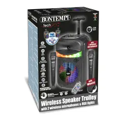 Cassa Trolley Wireless con 2 MicrofonI e Luci RGB – Funzione TWS - Sistemi audio