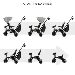 Triciclo Pieghevole Kinderkraft JAZZ 2 Rocket Grey - Tricicli e primi passi