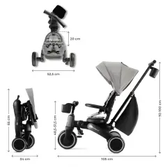 Triciclo Pieghevole Kinderkraft JAZZ 2 Rocket Grey - Tricicli e primi passi