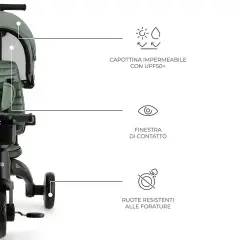 Triciclo Pieghevole Kinderkraft JAZZ 2 Green - Tricicli e primi passi