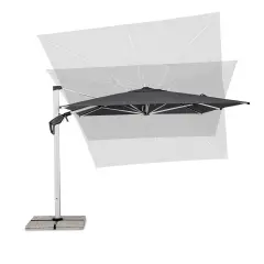 Ombrellone Braccio 3x4 Aries in Alluminio Grigio Scuro - ombrelloni