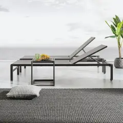 Bizzotto KONNOR Outdoor Coffee Table 40x40x45H in Aluminum Anthracite - sets and lounges